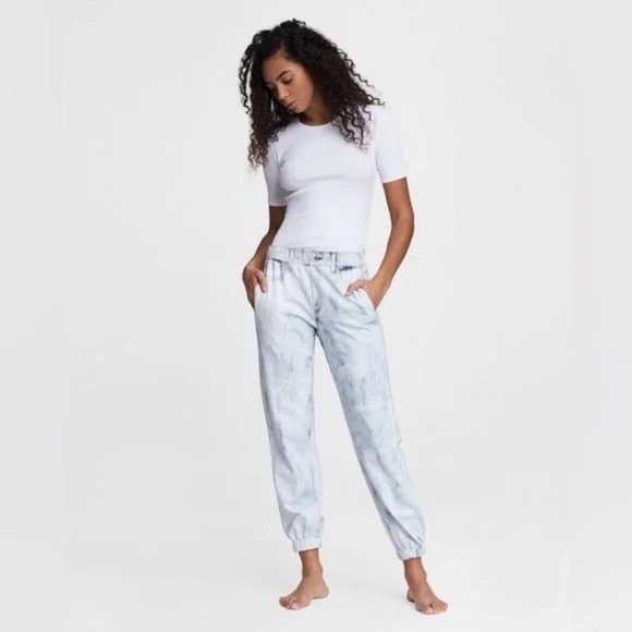 Rag & Bone Miramar Denim Print Jogger Sweatpants Oasis Wash XS/S NEW - Picture 1 of 6